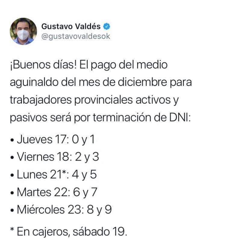 Pago del medio aguinaldo para trabajadores jubilados de la provincia