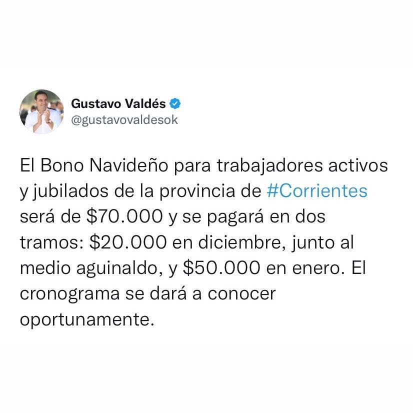 Bono navideño de 70 mil pesos para activos y pasivos