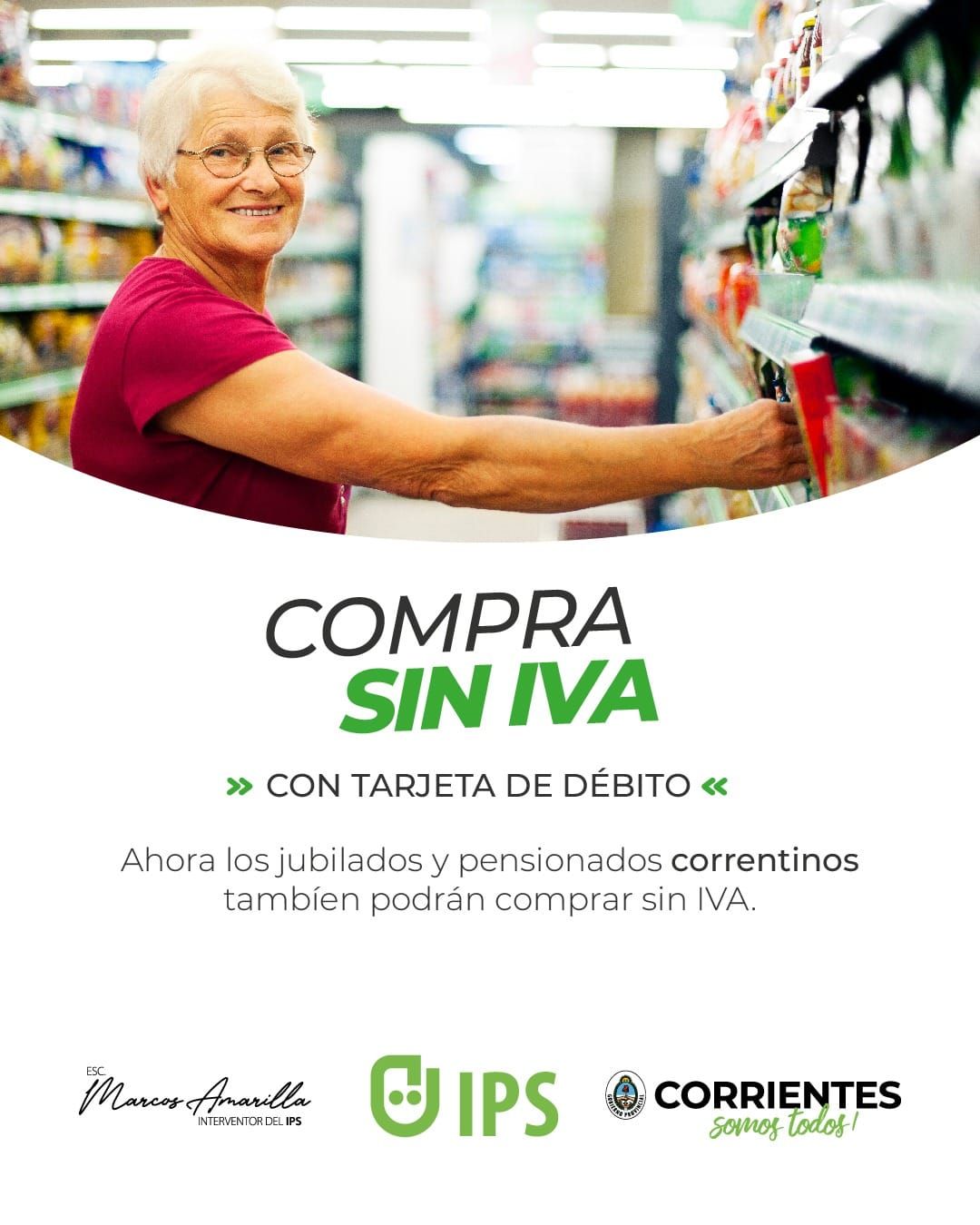 Por gestiones del IPS, los jubilados y pensionados podrán comprar sin pagar IVA