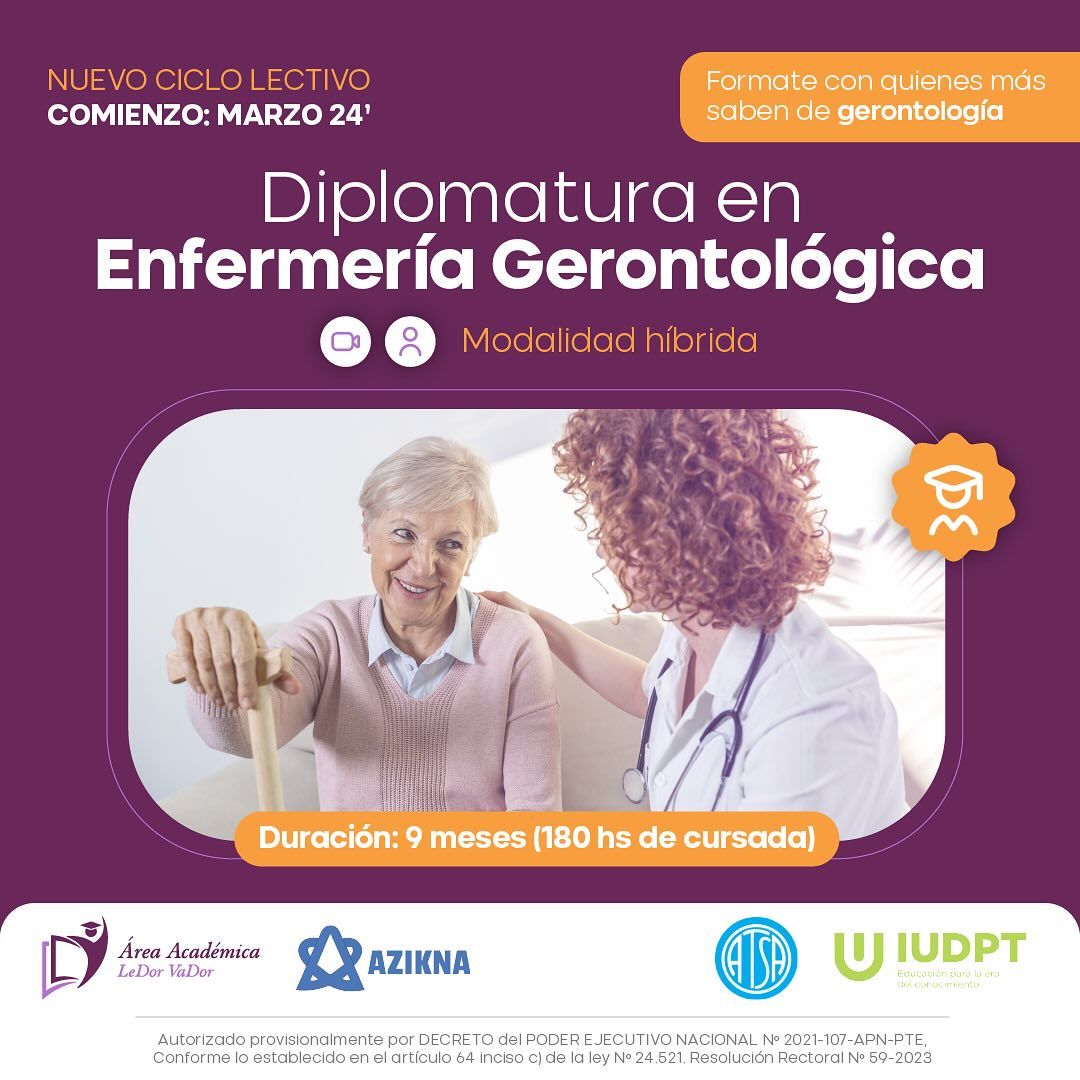 Inscriben a la Diplomatura en Enfermería Gerontológica