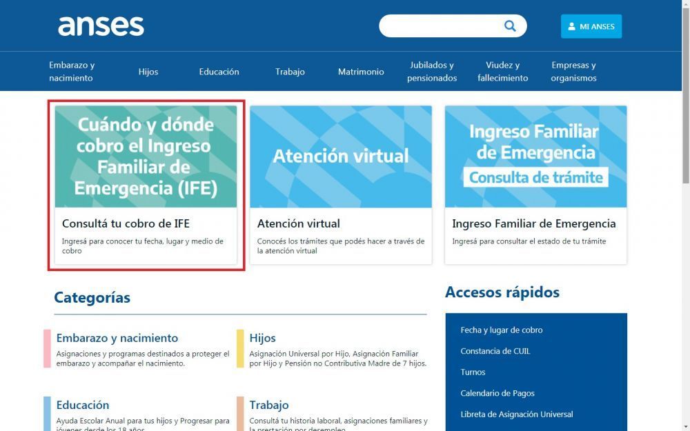 IFE: Anses habilitó en su página web la consulta de lugar y fecha
