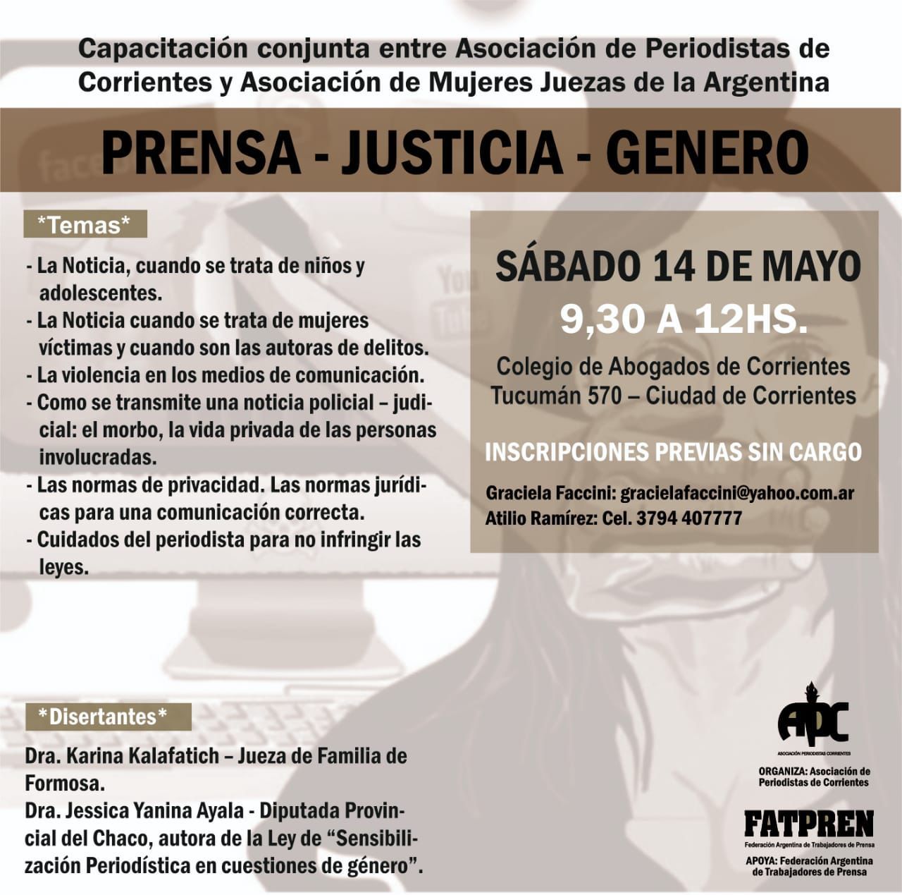 Capacitación para periodistas consulta sobre Ley Sensibilización de género en los medios