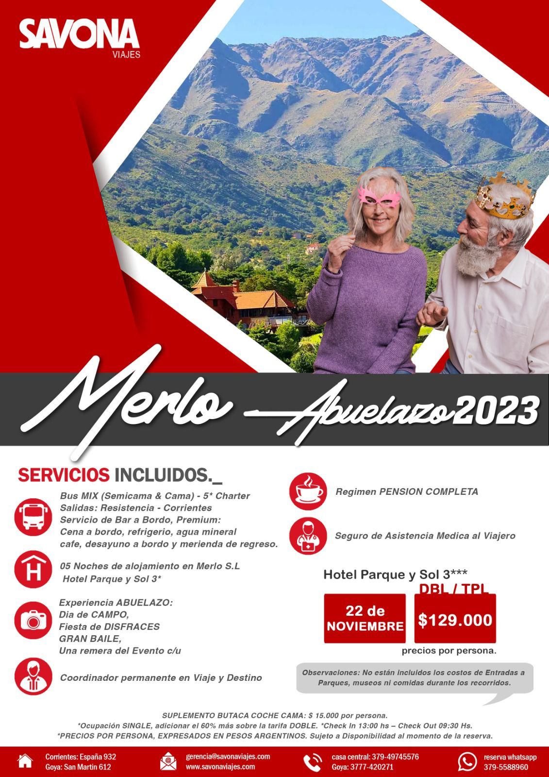 Destacada oferta de Savona Viajes para grupos de personas mayores