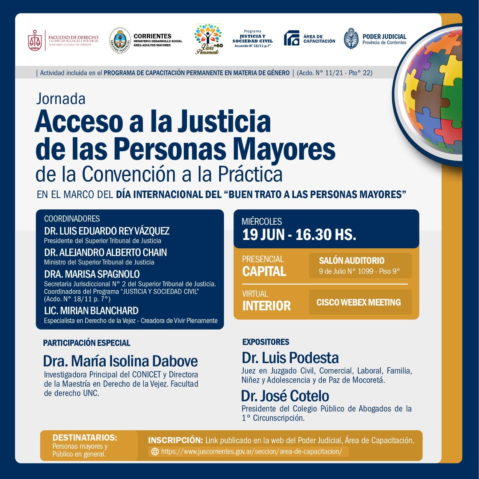 Jornada “Acceso a la Justicia de las personas mayores”