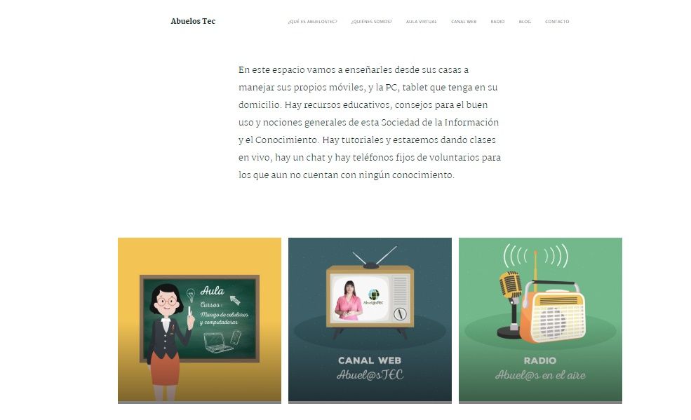 La web de los adultos mayores, creada por la escuela Abuelos Tec