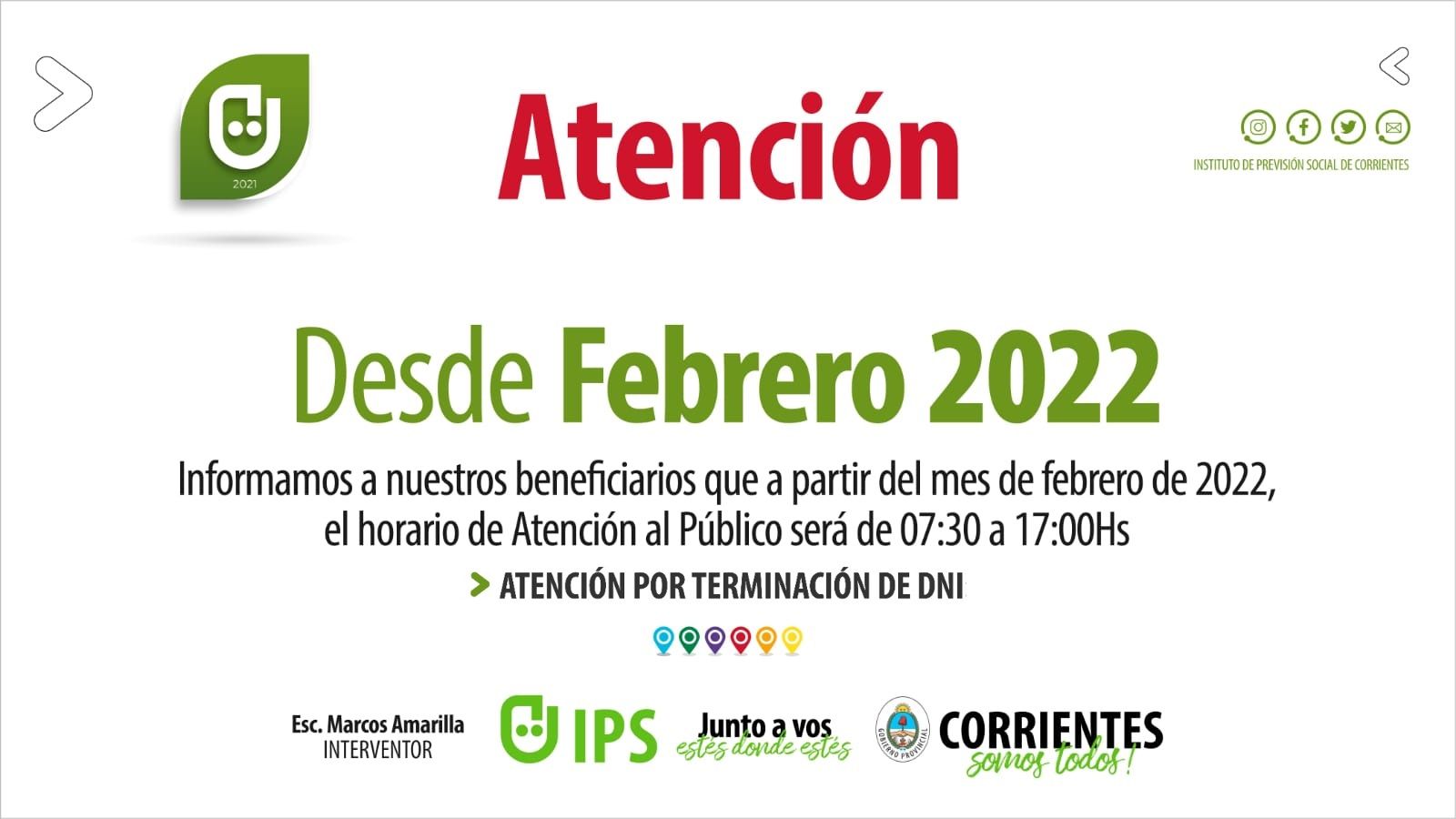 IPS Corrientes horario de atención de febrero